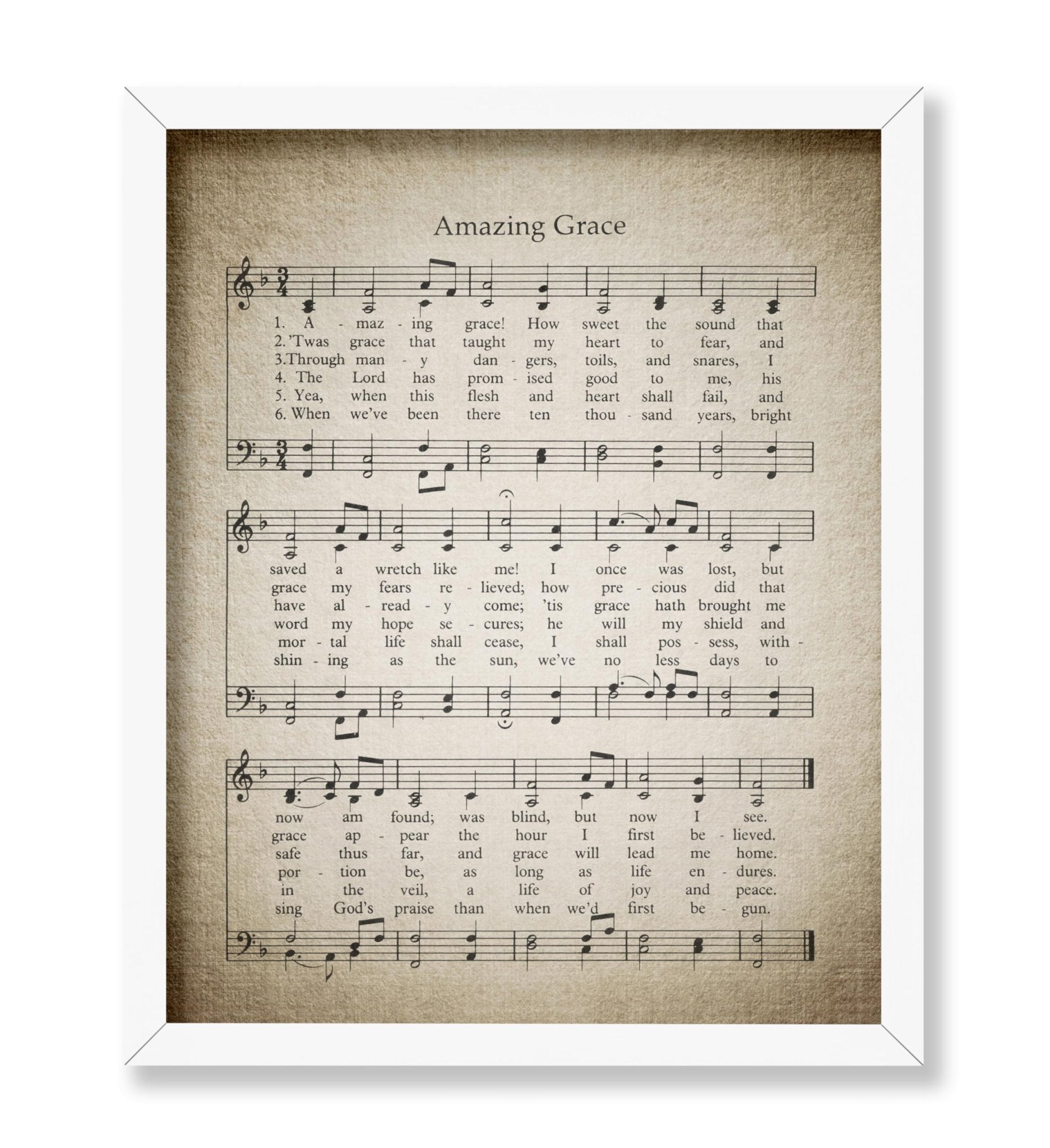 Amazing Grace Hymnal Sheet