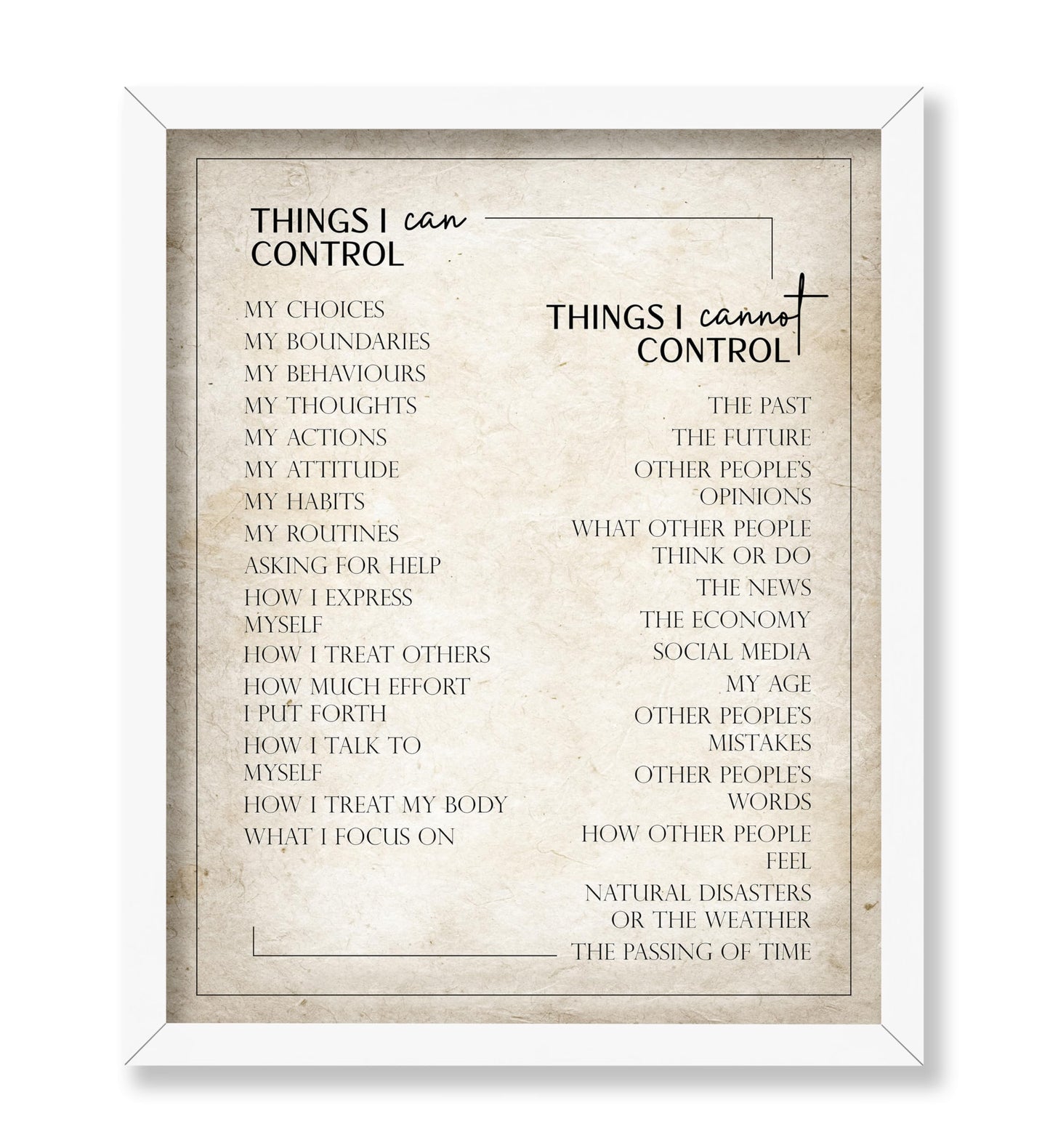 Things I Can Control