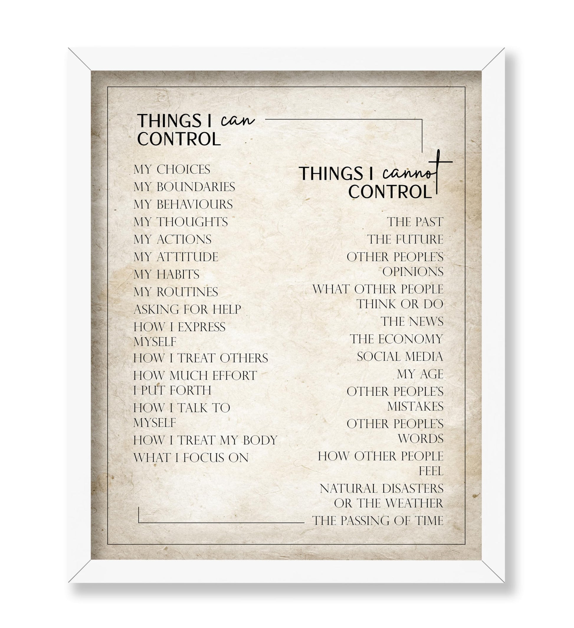 Things I Can Control