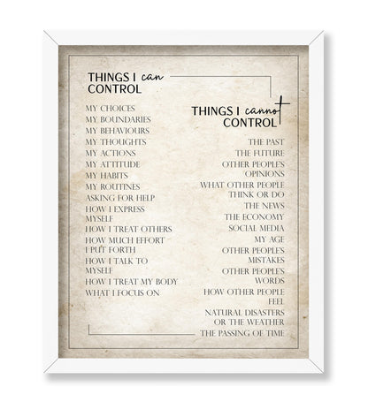 Things I Can Control