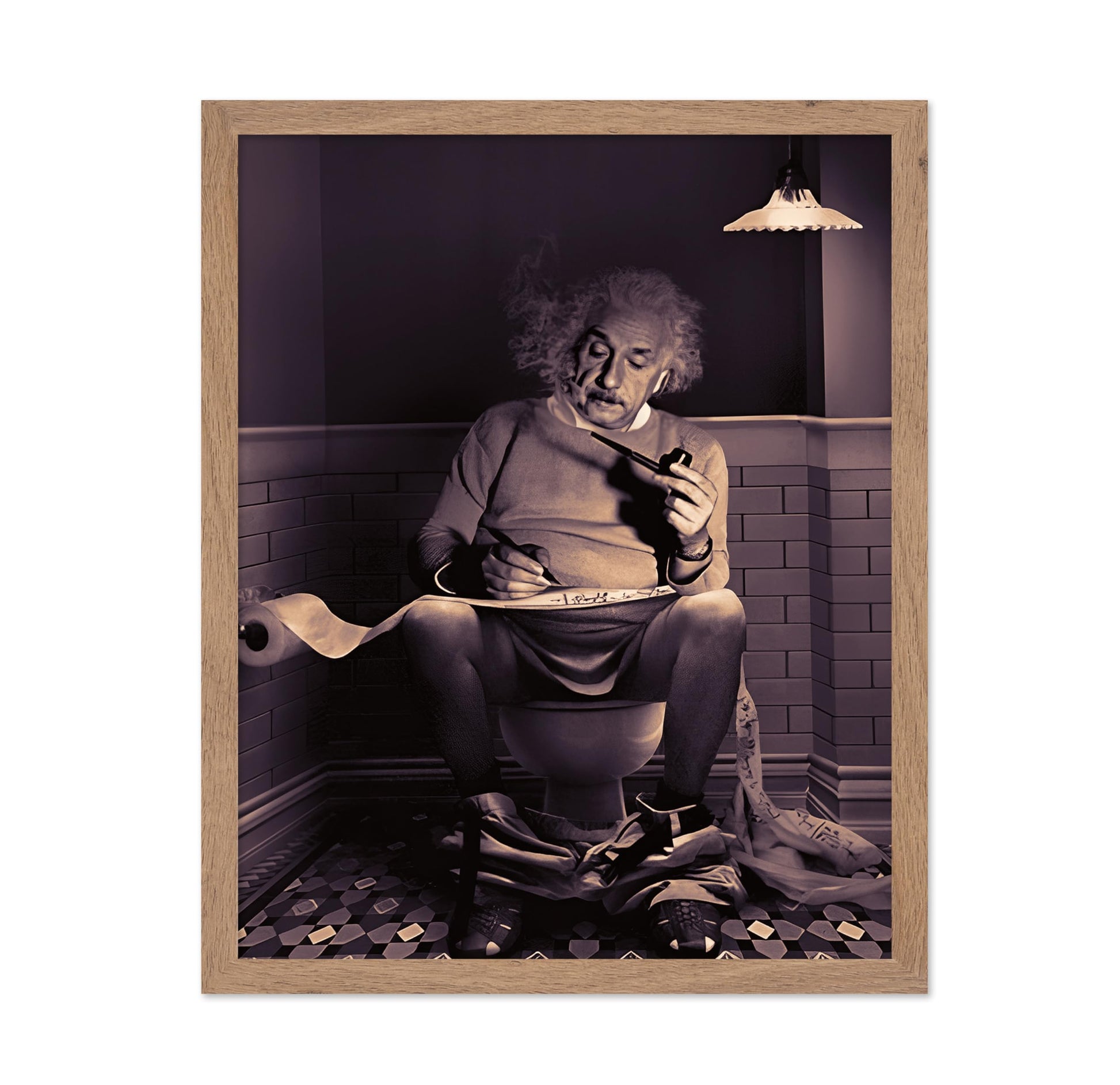 Einstein Sitting on Toilet