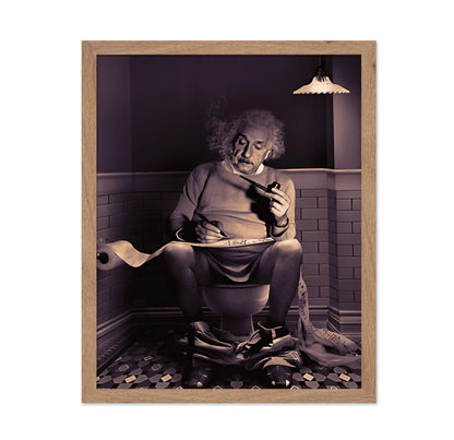 Einstein Sitting on Toilet