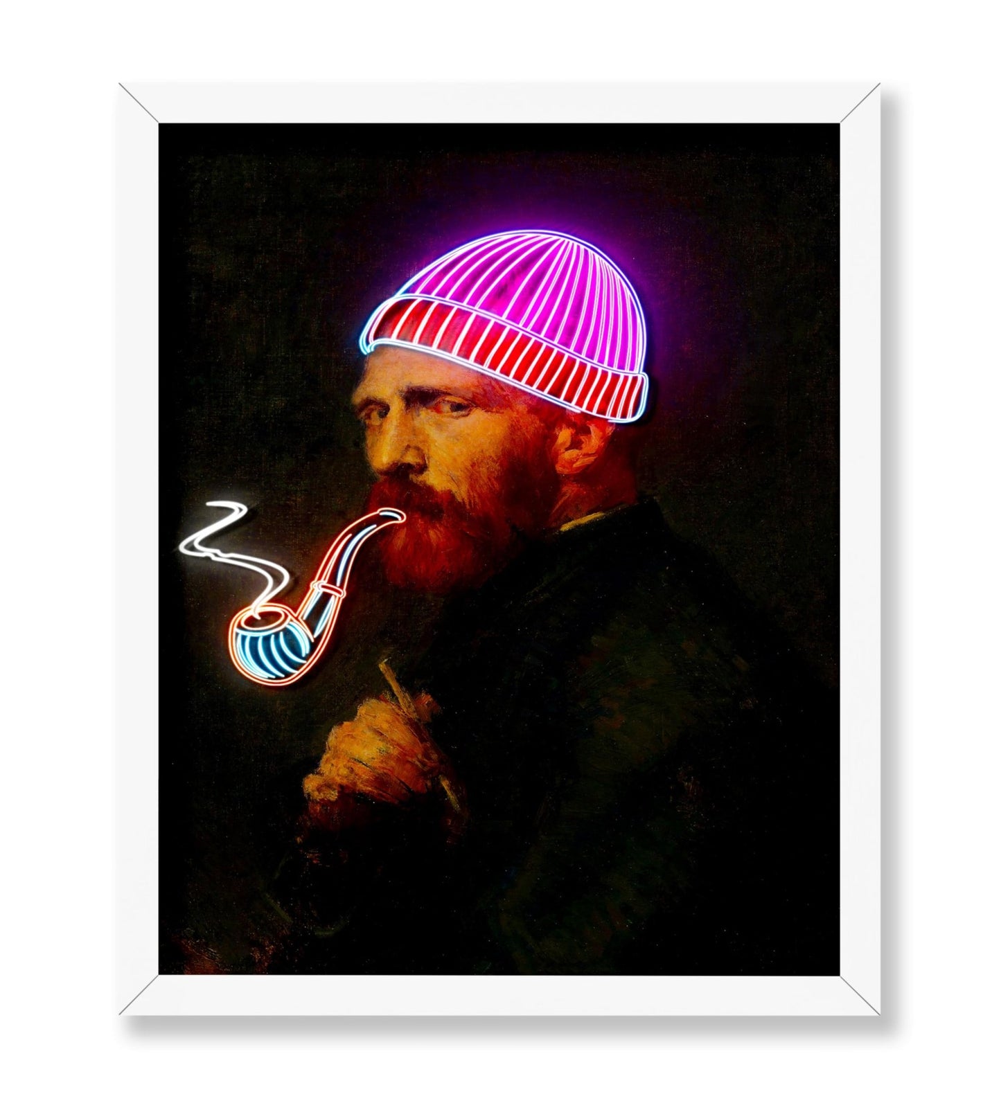 Van Gogh Neon Portrait