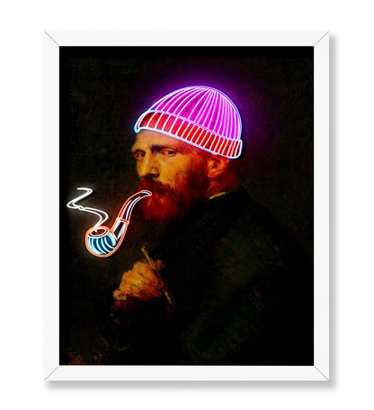 Van Gogh Neon Portrait