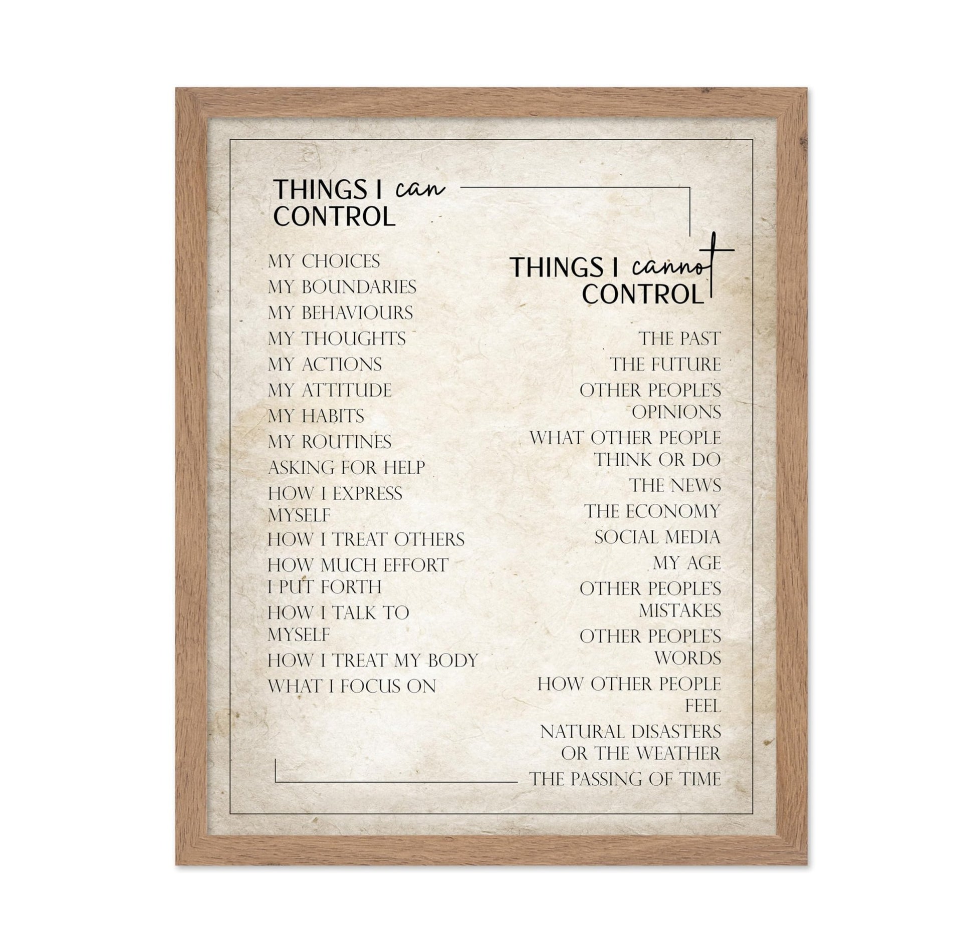 Things I Can Control