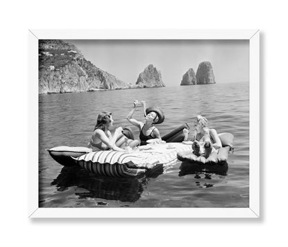 Women Eating Spaghetti on Lake