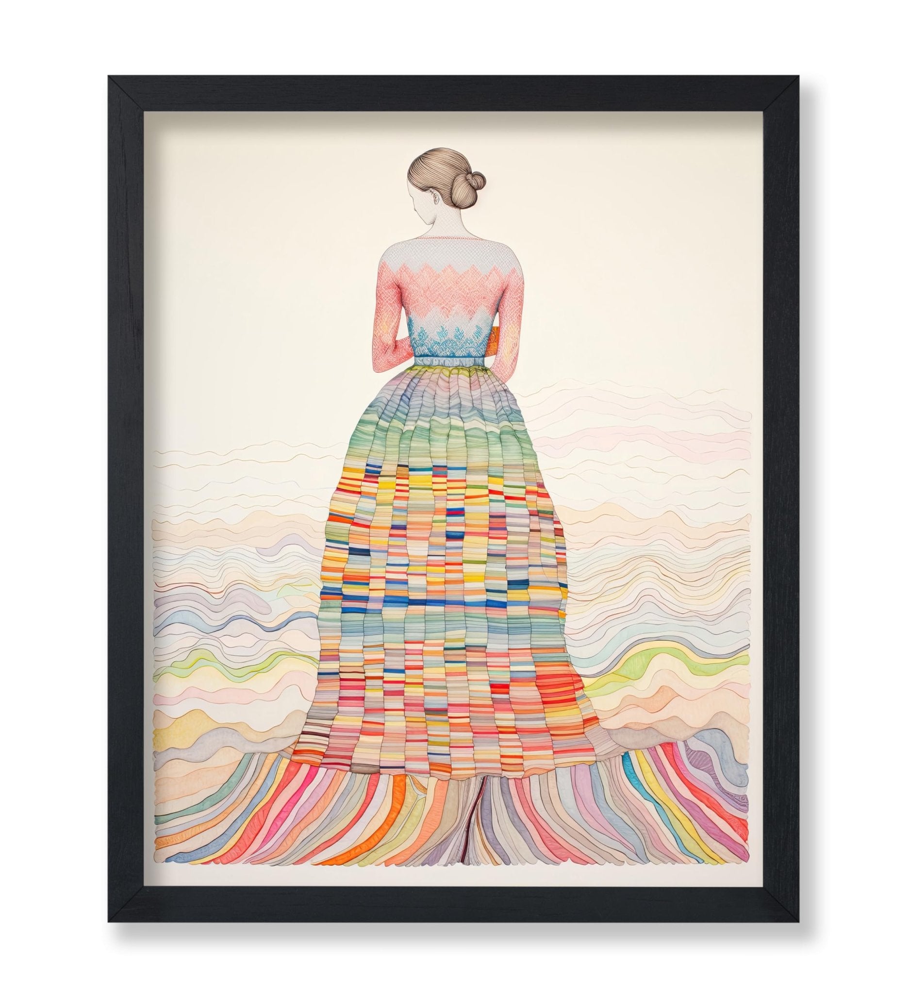 Lady In Rainbow Gown No1