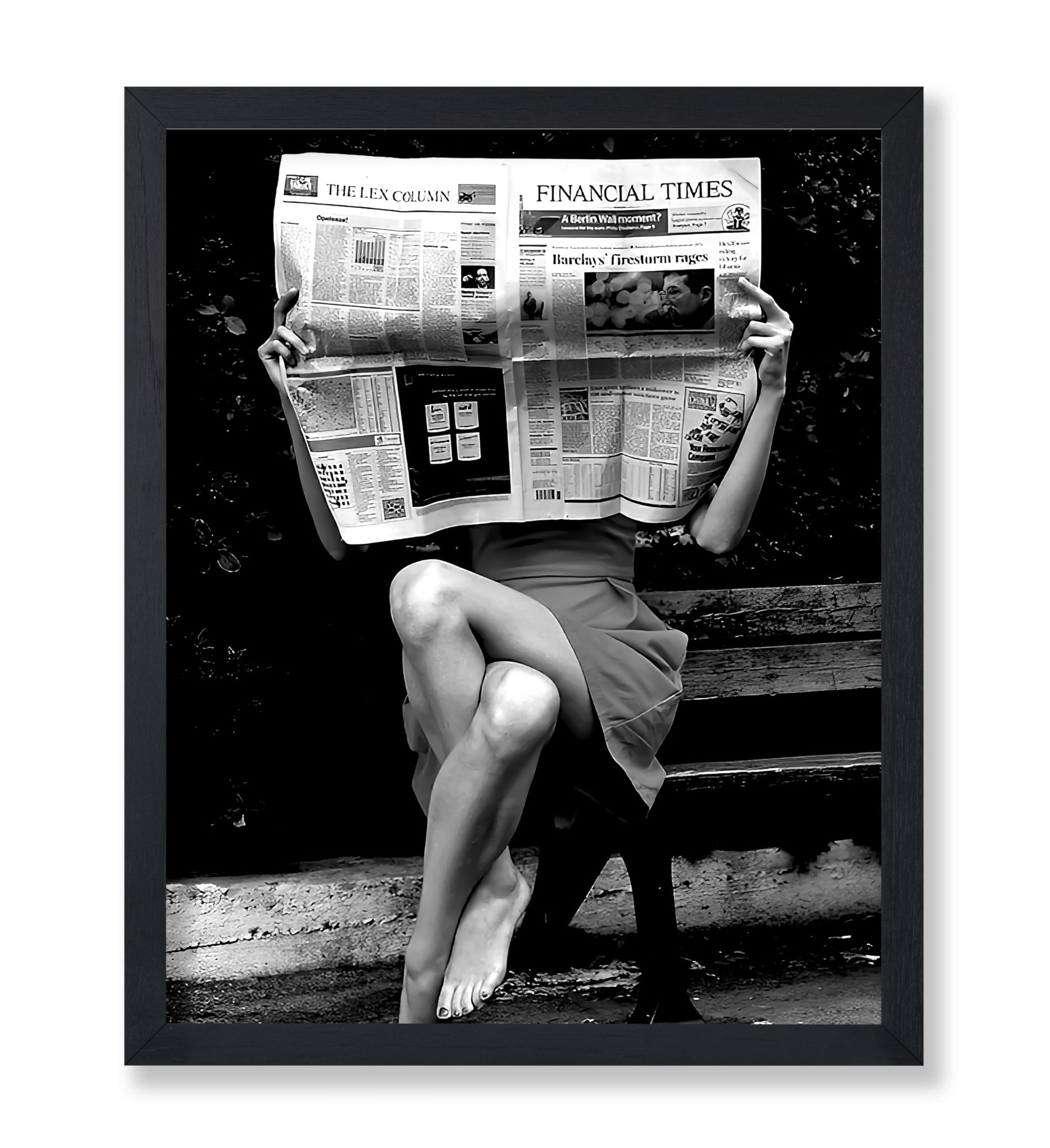 Sexy Woman Reading Newspaper