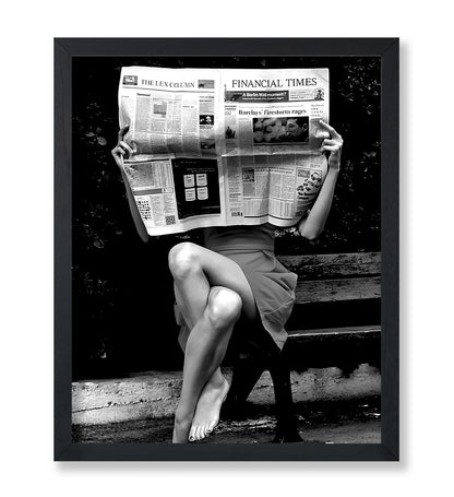 Sexy Woman Reading Newspaper