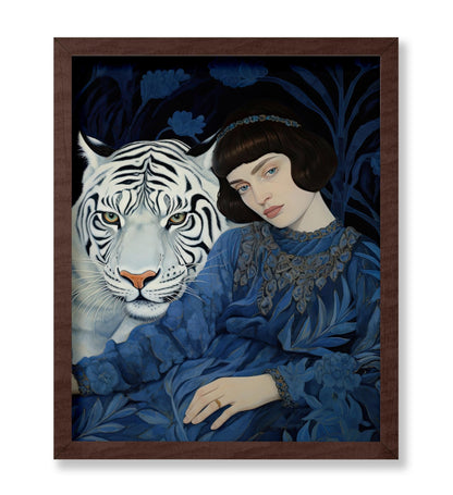 Woman With A White Tiger