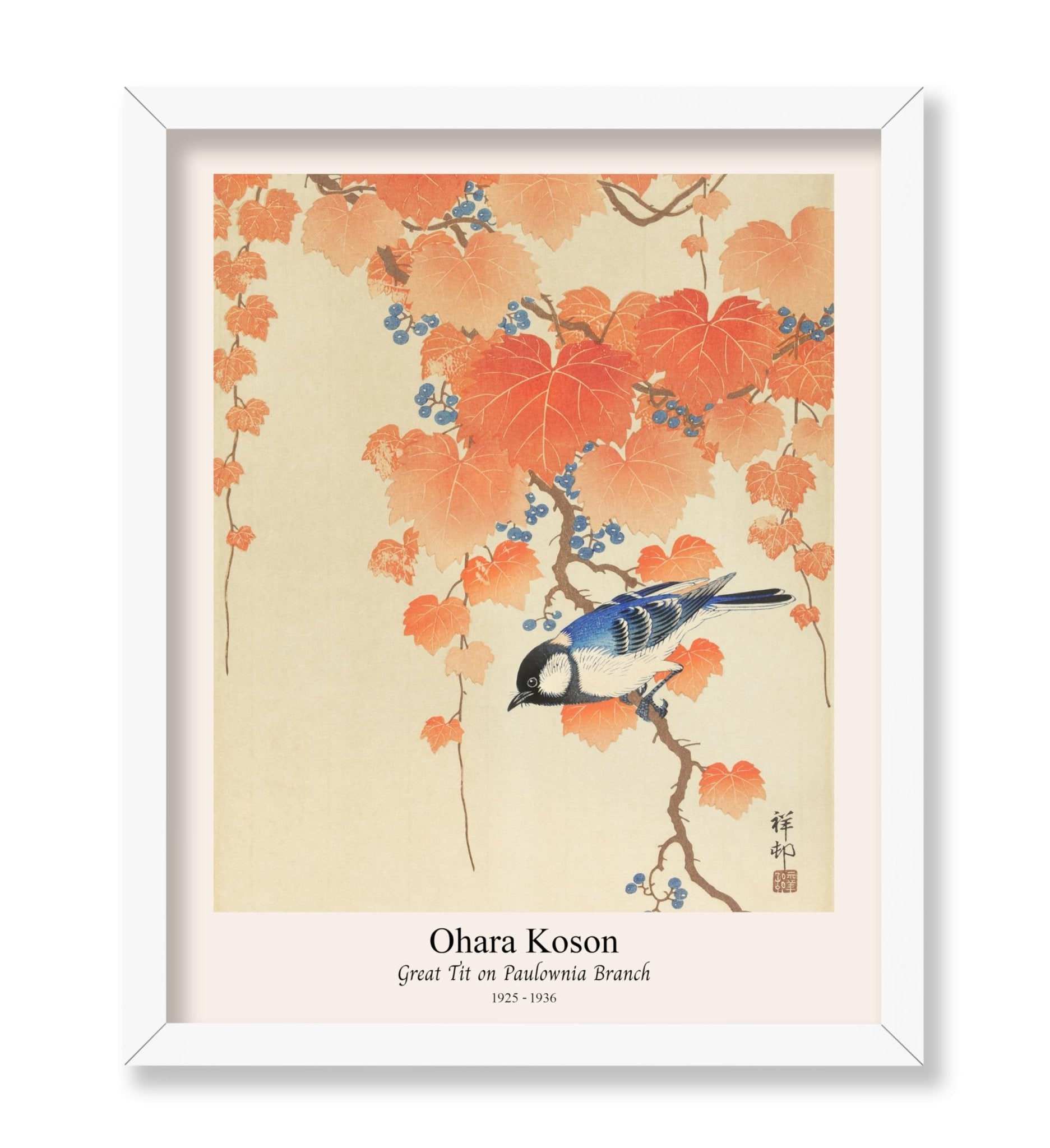 Ohara Koson - Great Tit on Paulownia Branch