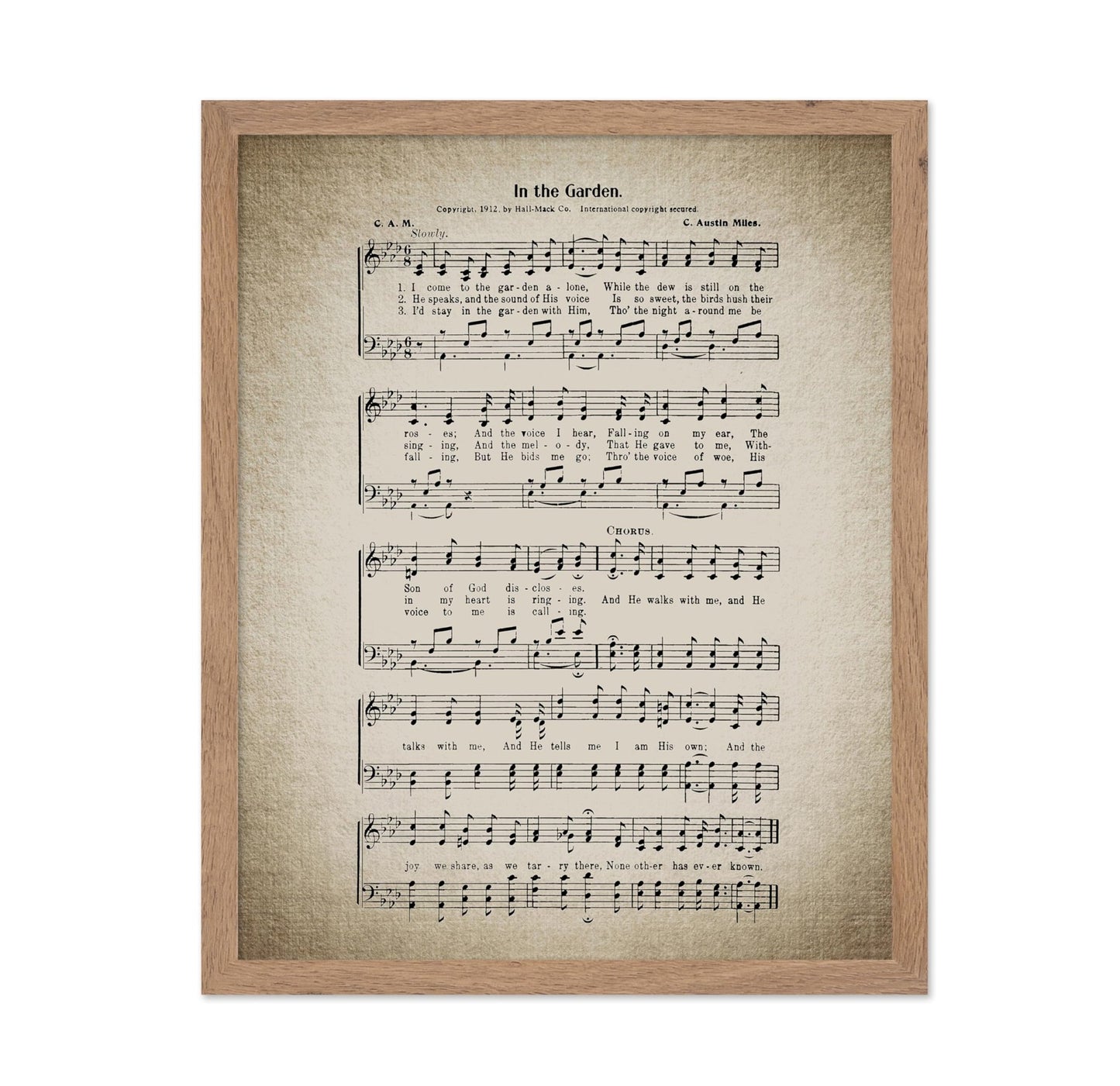 In the Garden Hymnal Sheet