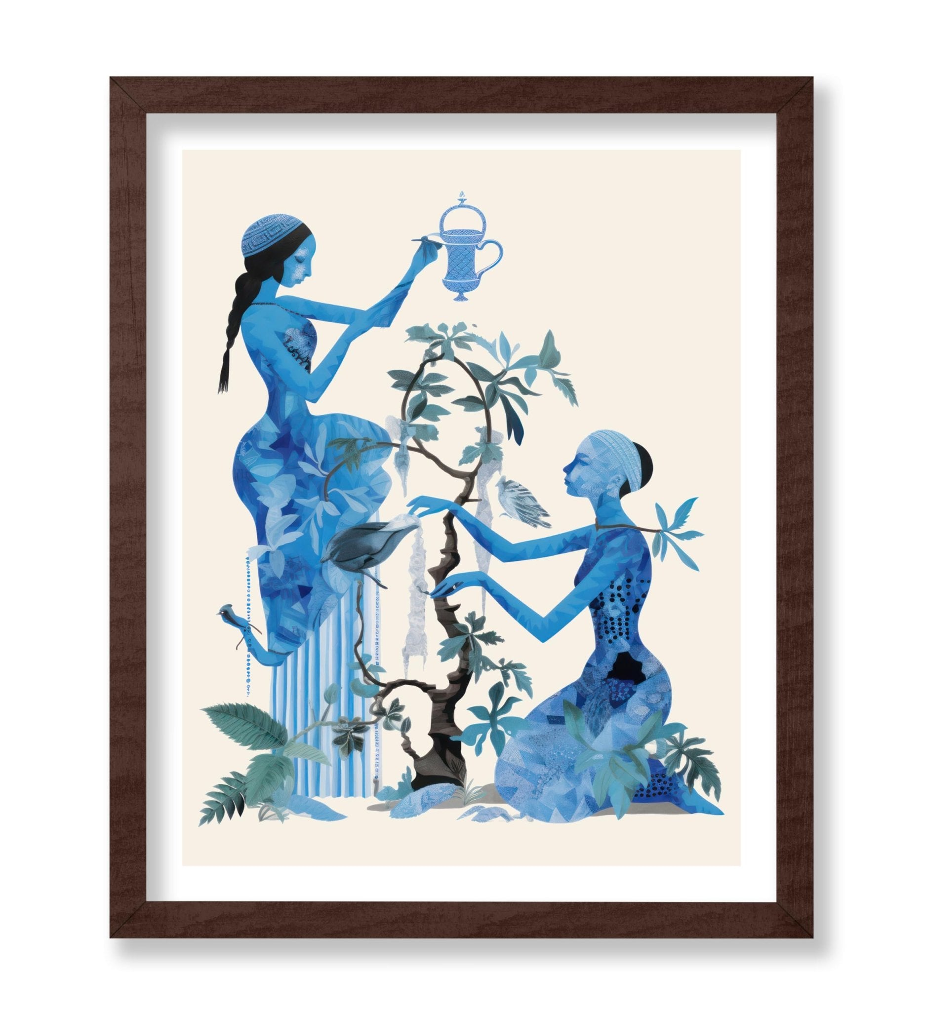 Blue Greek Floral