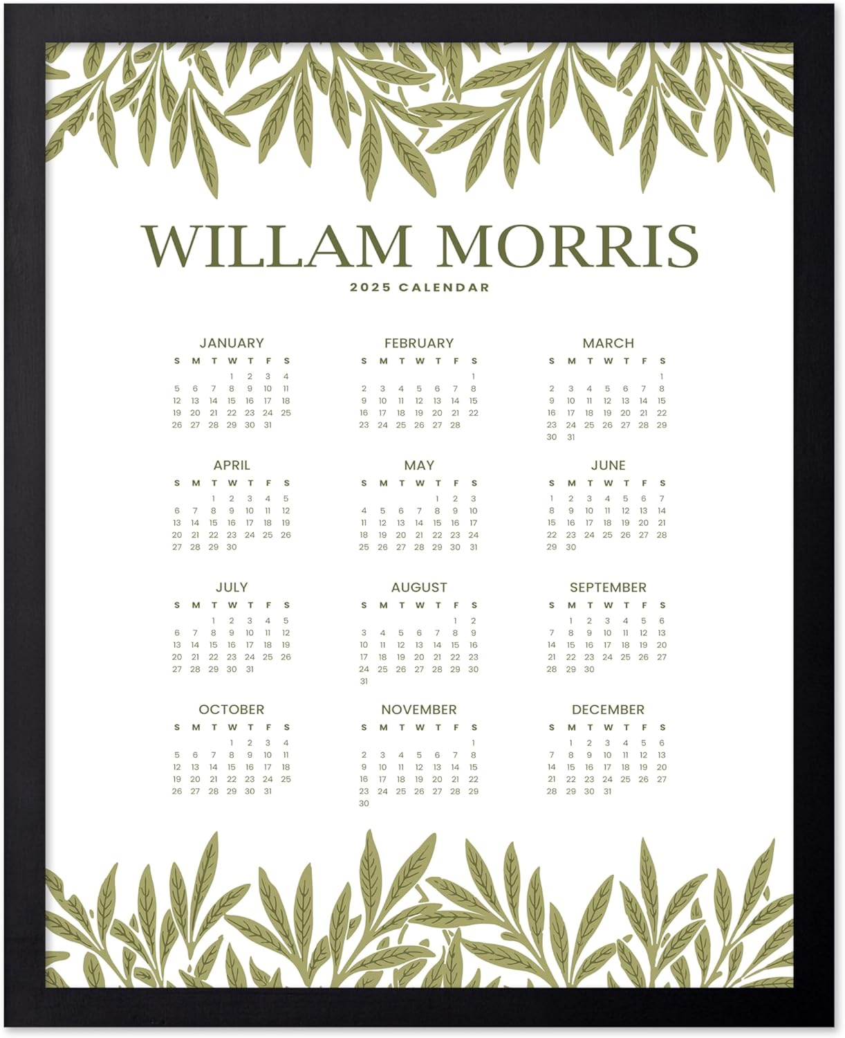 William Morris 2025 Calendar