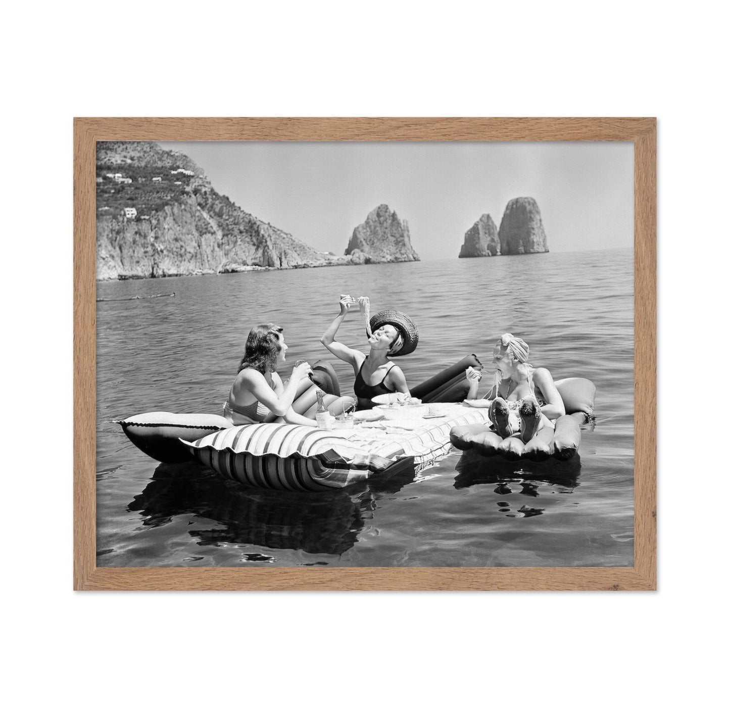 Women Eating Spaghetti on Lake
