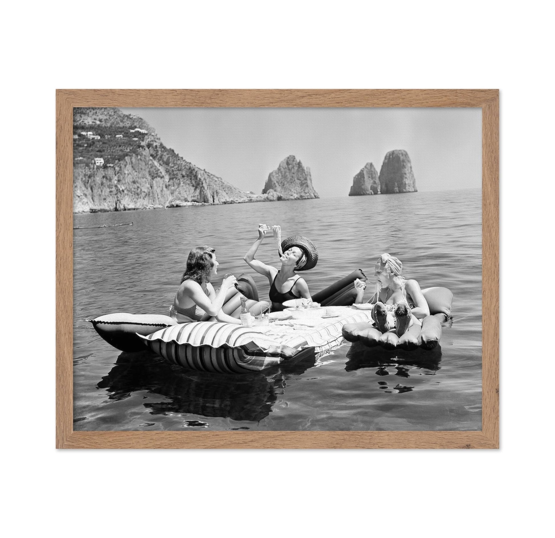 Women Eating Spaghetti on Lake