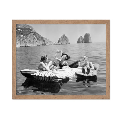 Women Eating Spaghetti on Lake