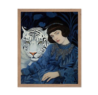 Woman With A White Tiger