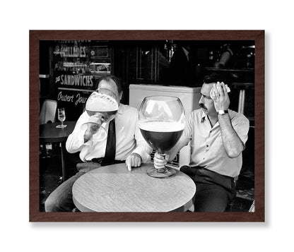 Two Guys Drinking Giant Beers