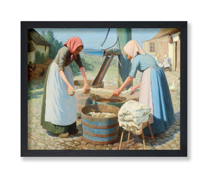 Valdemar Magaard - A Couple of Women Doing Laundry