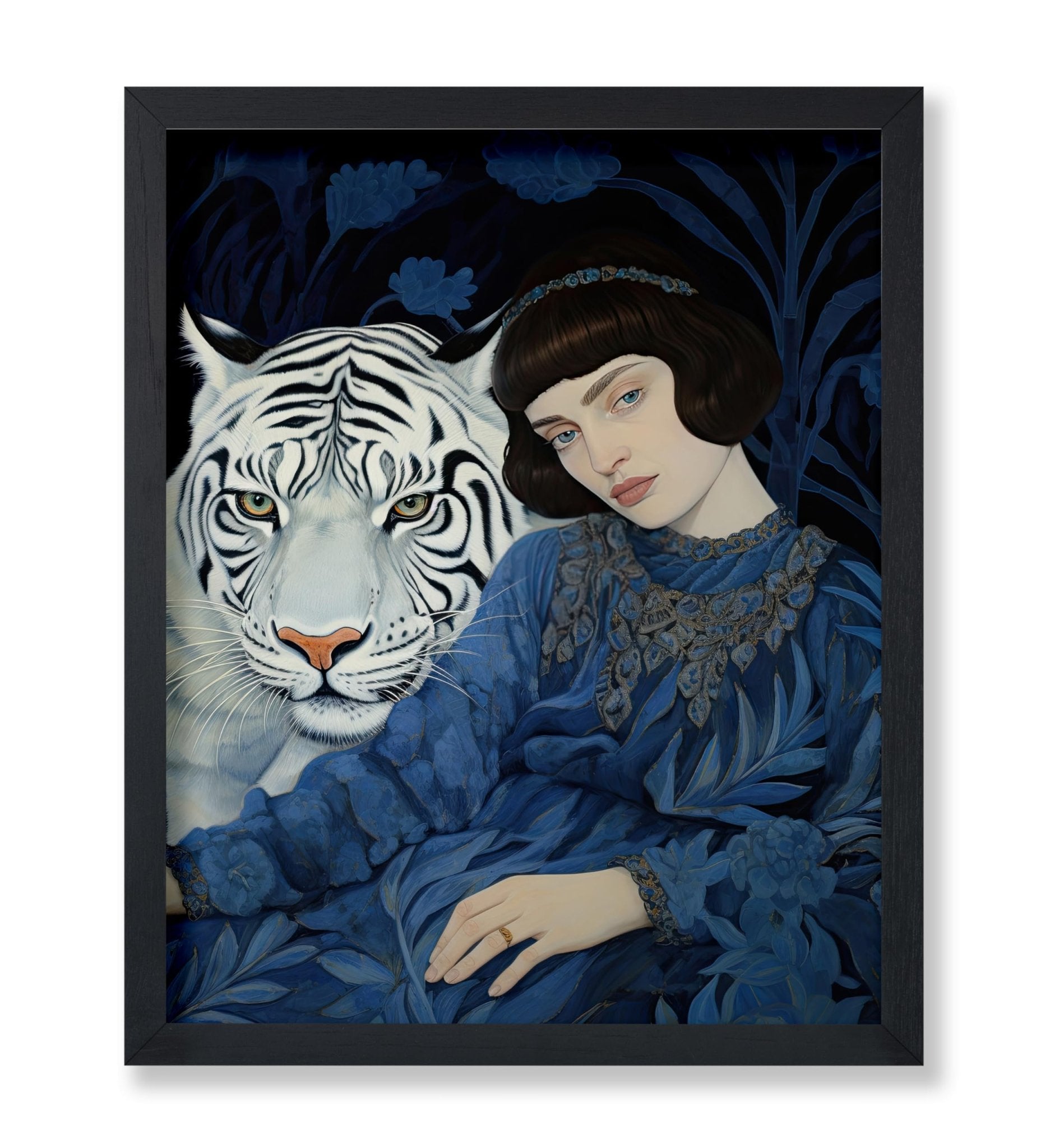 Woman With A White Tiger