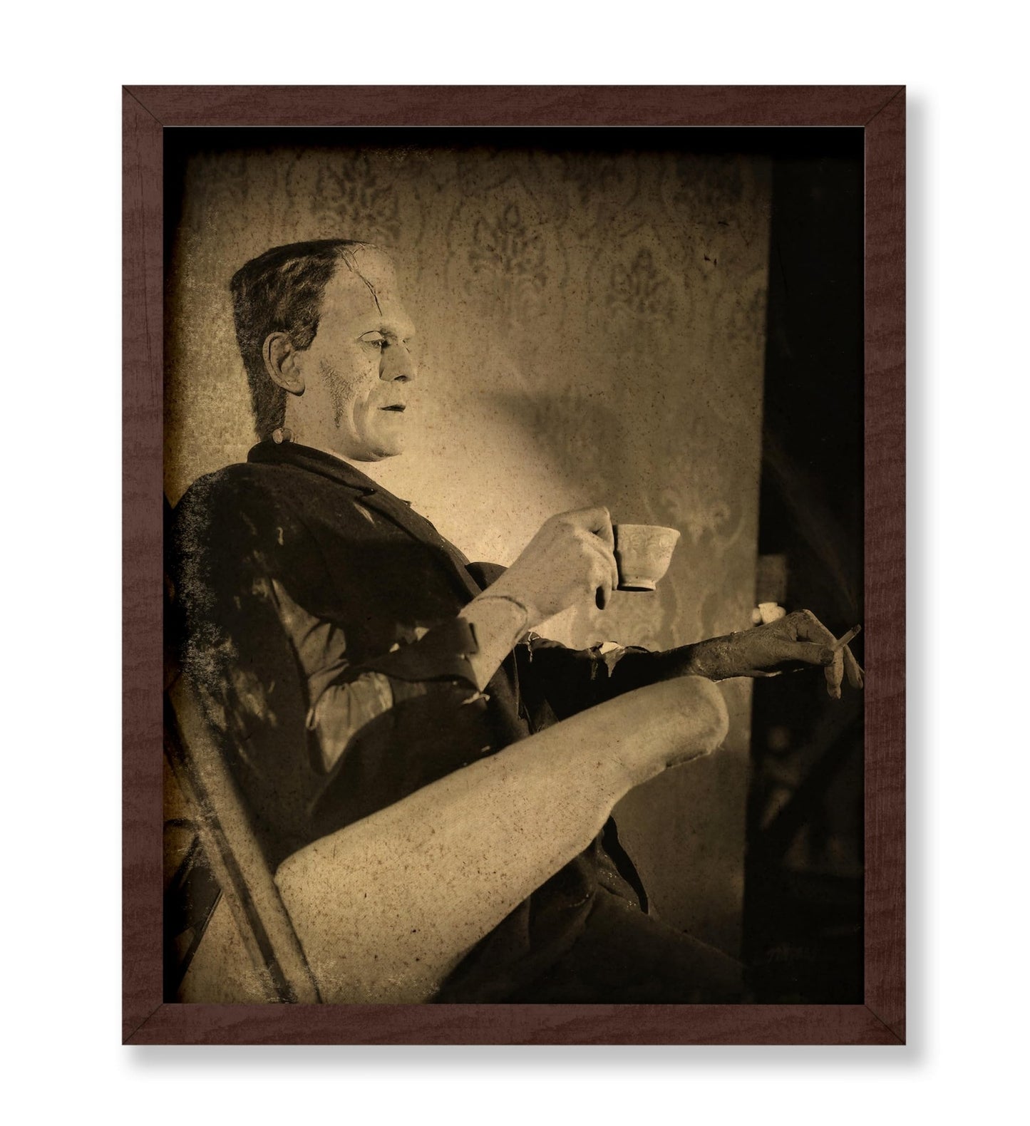 Frankenstein Drinking Coffee