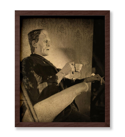 Frankenstein Drinking Coffee