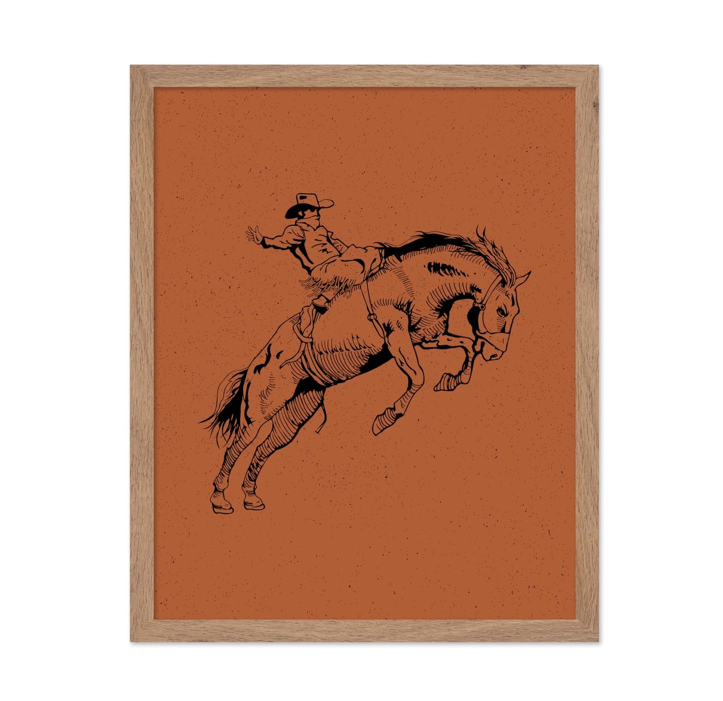 Brown Cowboy Bucking Bronco