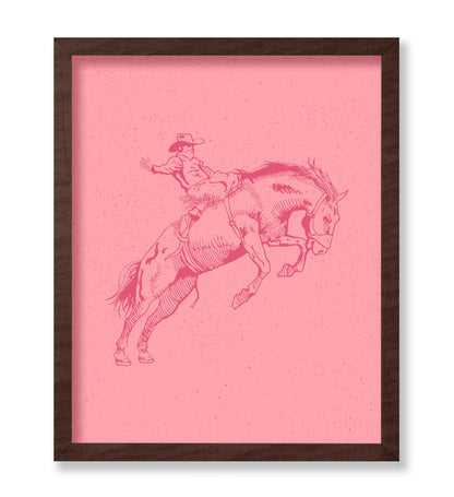 Pink Cowboy Bucking Bronco