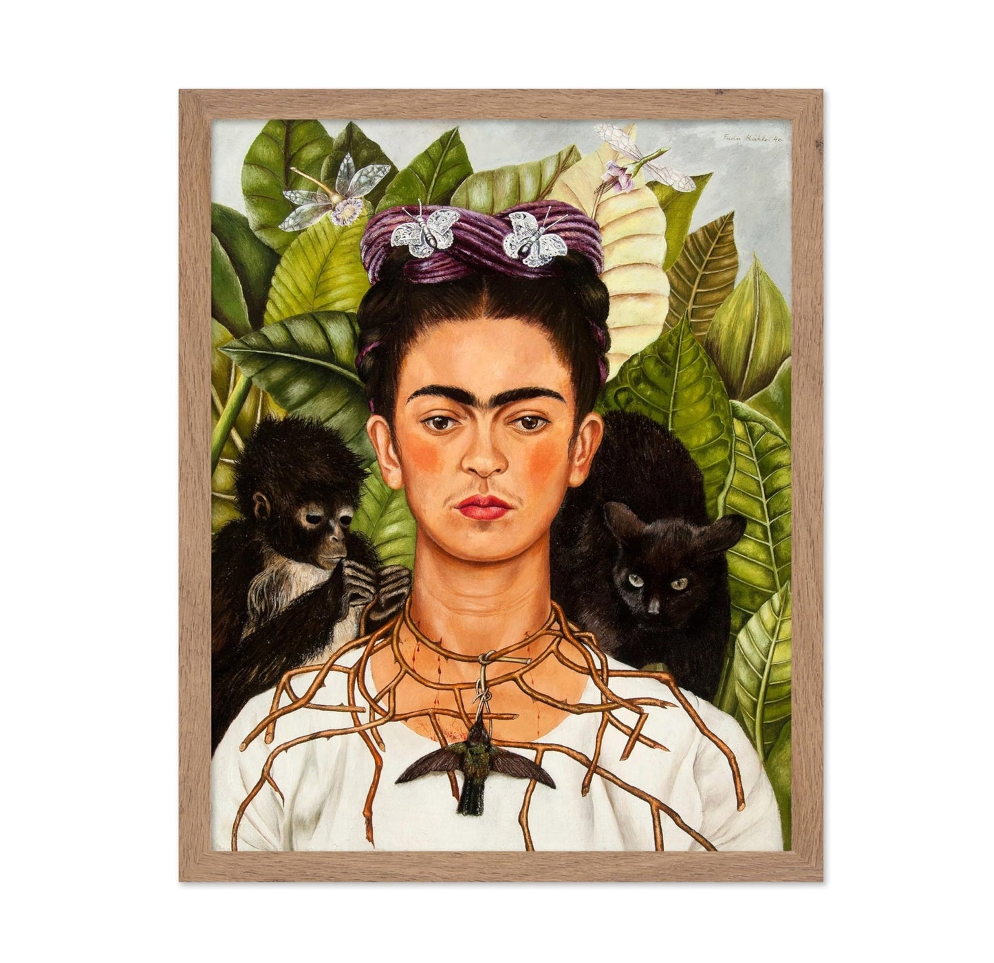 Frida Kahlo - Self-Portrait with Thorn Necklace and Hummingbird