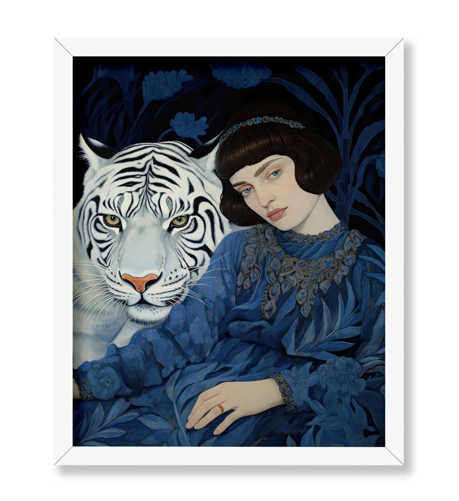 Woman With A White Tiger