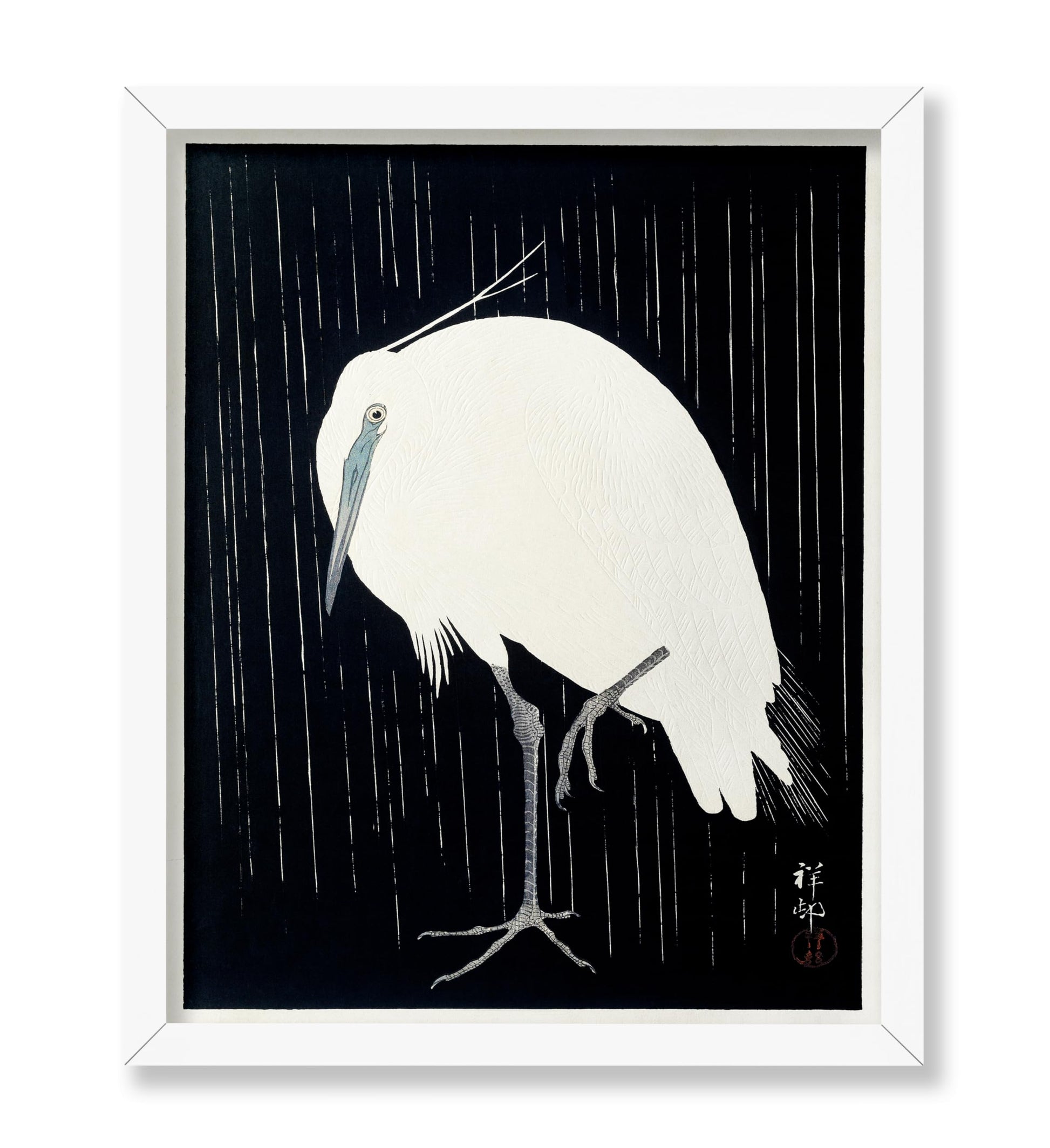 Ohara Koson - Egret in the Rain No2
