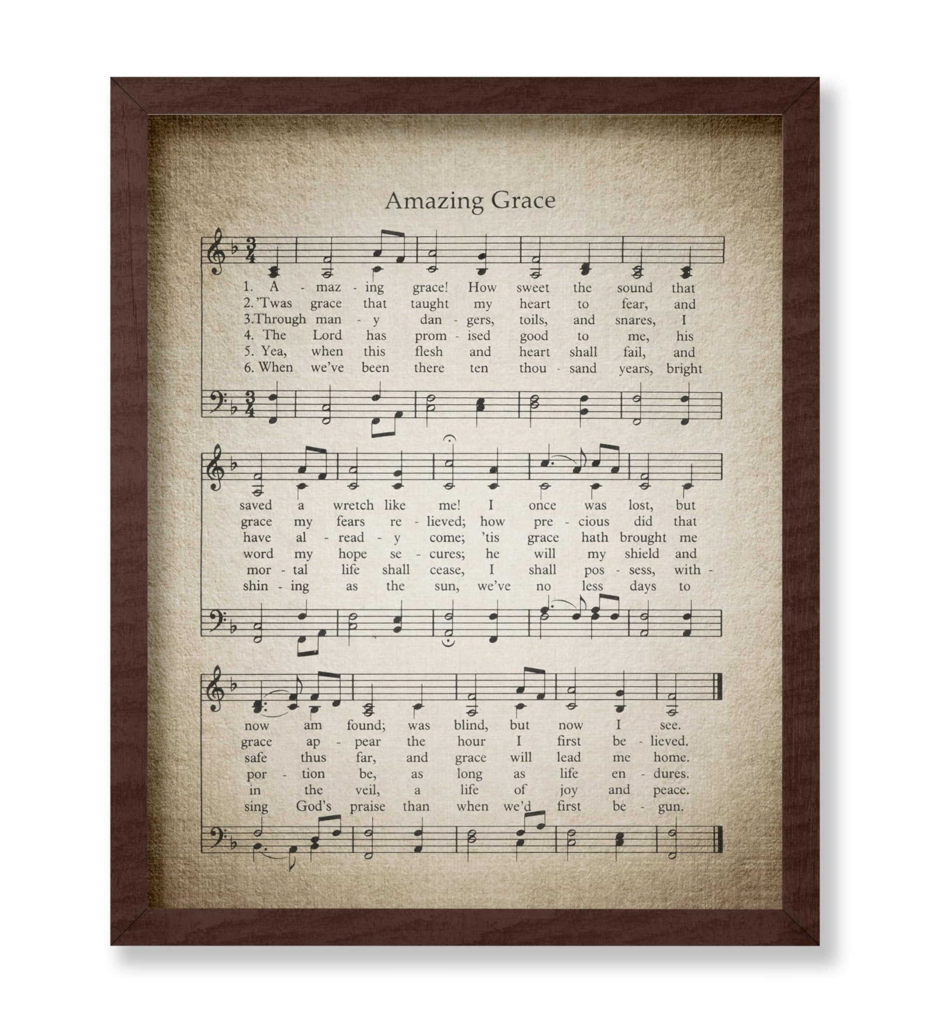 Amazing Grace Hymnal Sheet