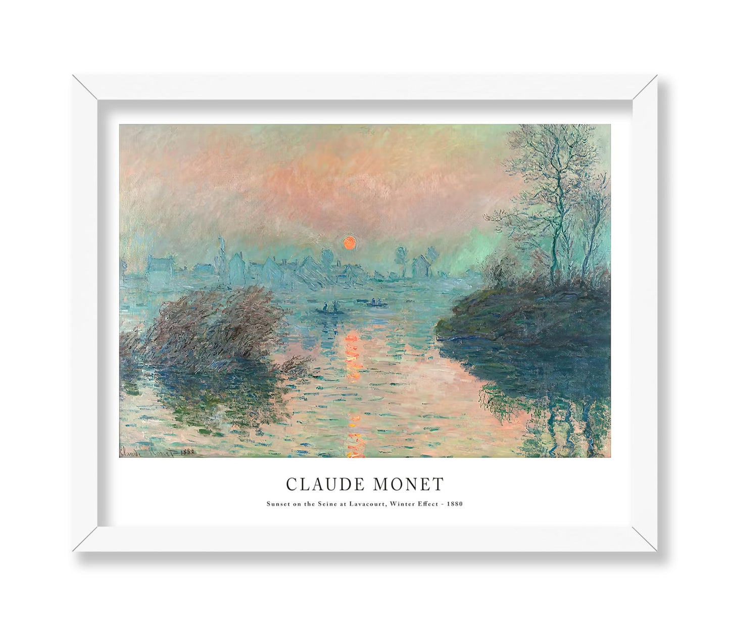 Claude Monet - Sun Setting on the Seine at Lavacourt France
