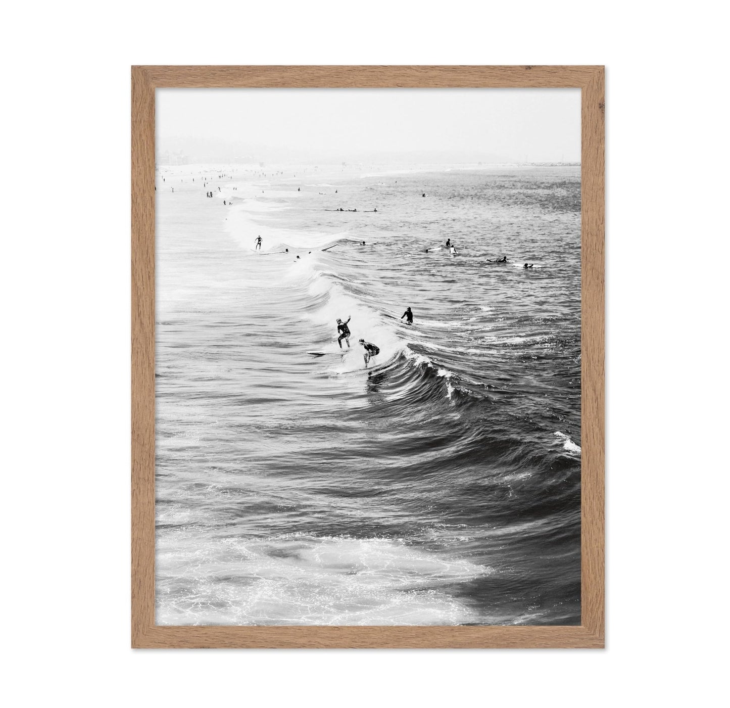 Surfers Riding Waves