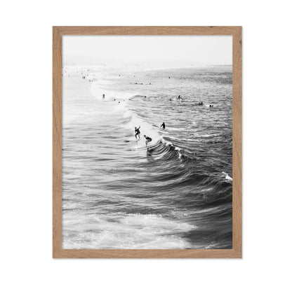 Surfers Riding Waves