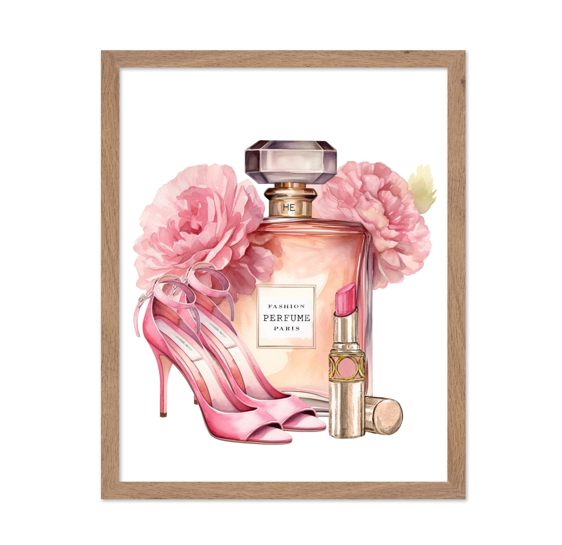 Pink Perfume, Lipstick and Heels