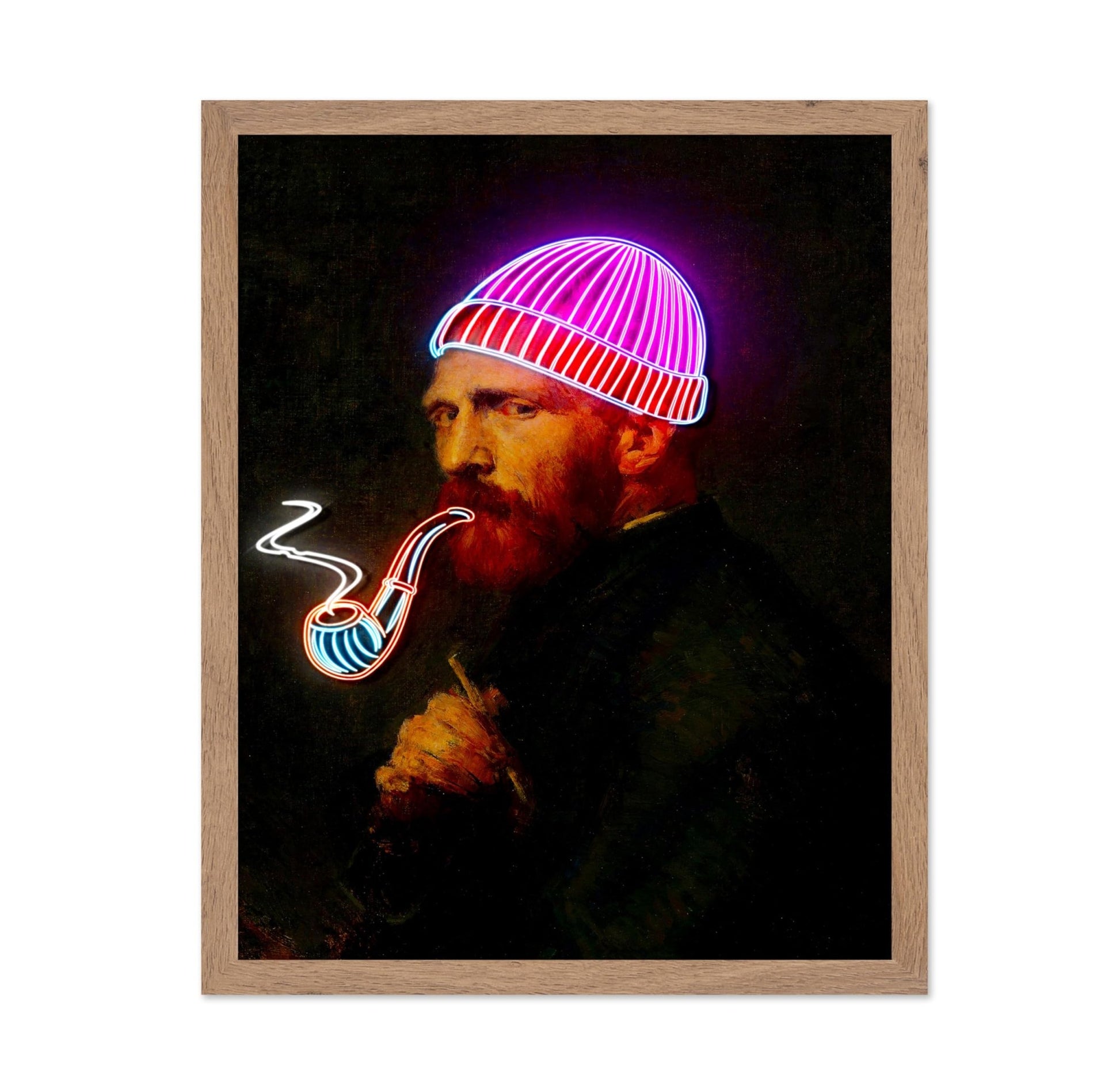 Van Gogh Neon Portrait