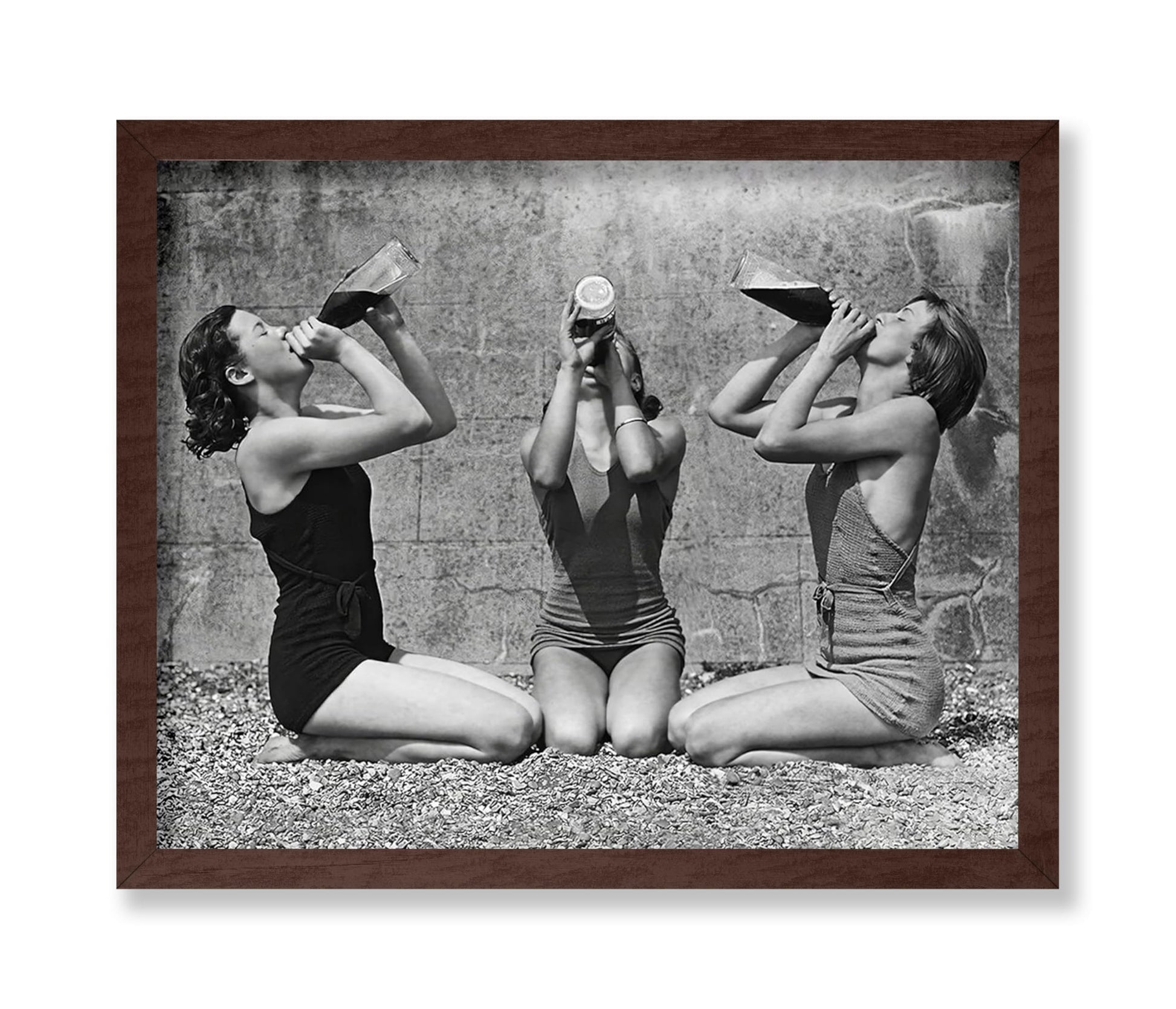 Women Drinking Wine From Bottle in Swimsuits