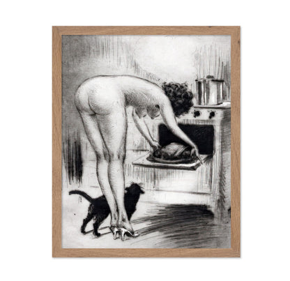 Nude Woman & Black Cat