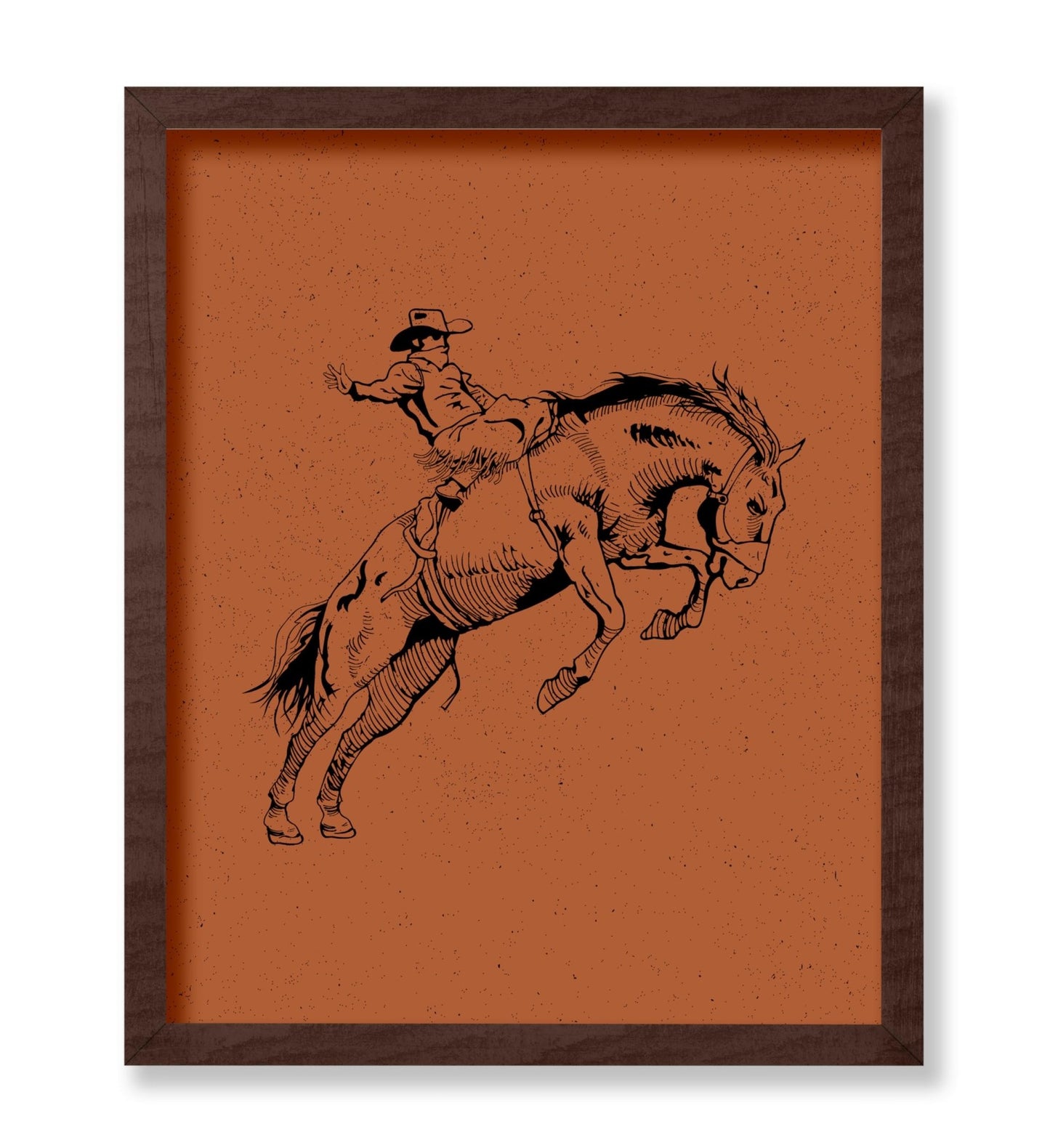 Brown Cowboy Bucking Bronco