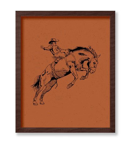Brown Cowboy Bucking Bronco