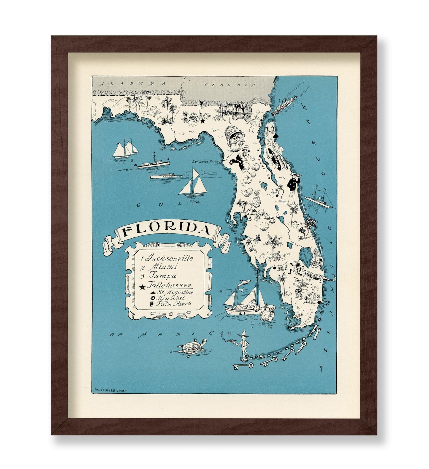 Florida State Pictorial Map