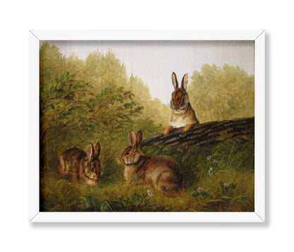 Rabbits on A Log