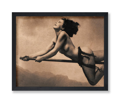 Naked Witch on Broom