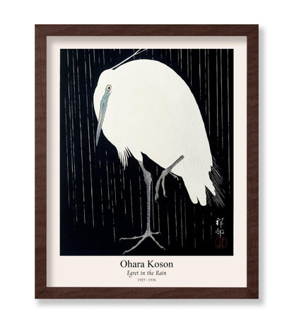 Ohara Koson - Egret in the Rain No1