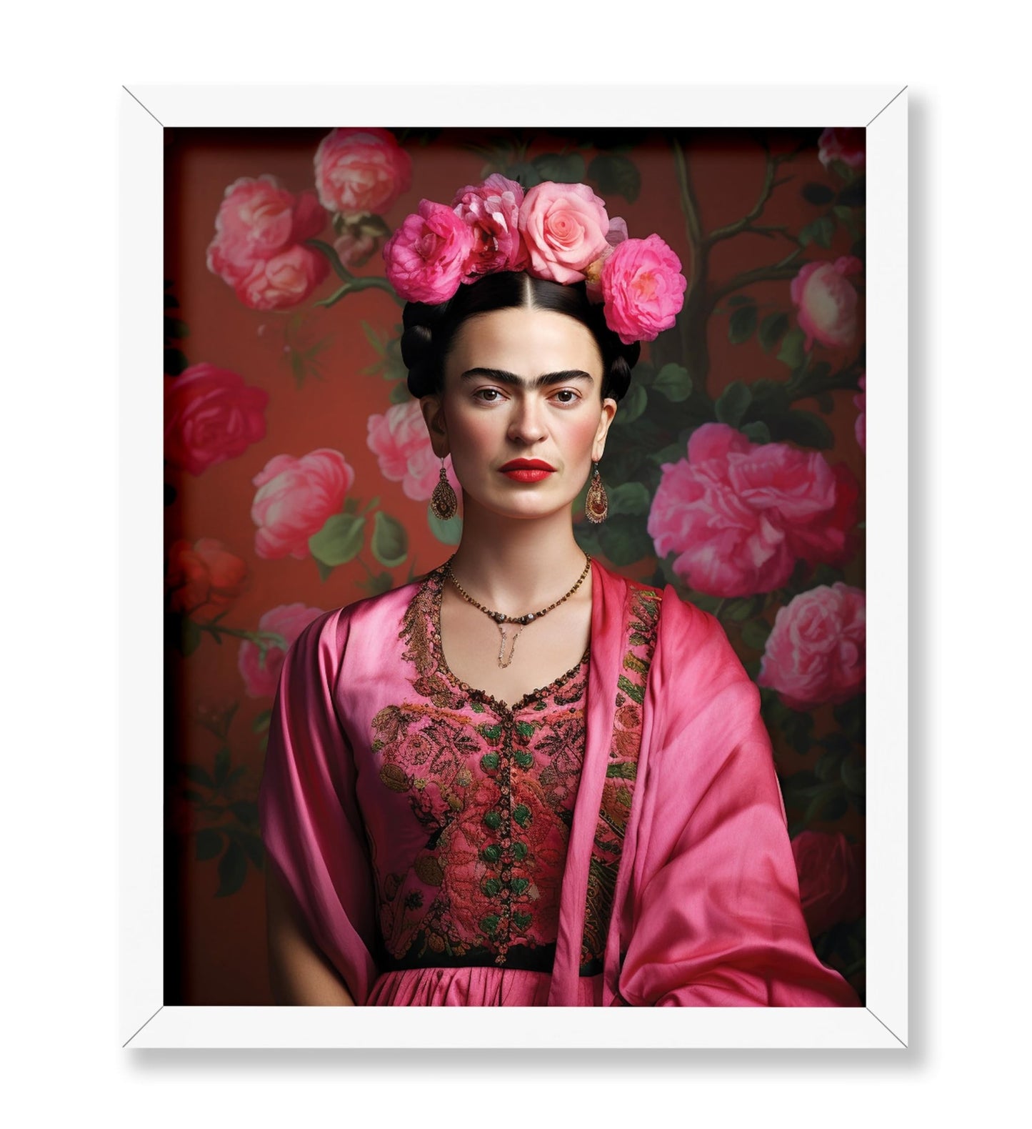 Frida Kahlo Floral Portrait