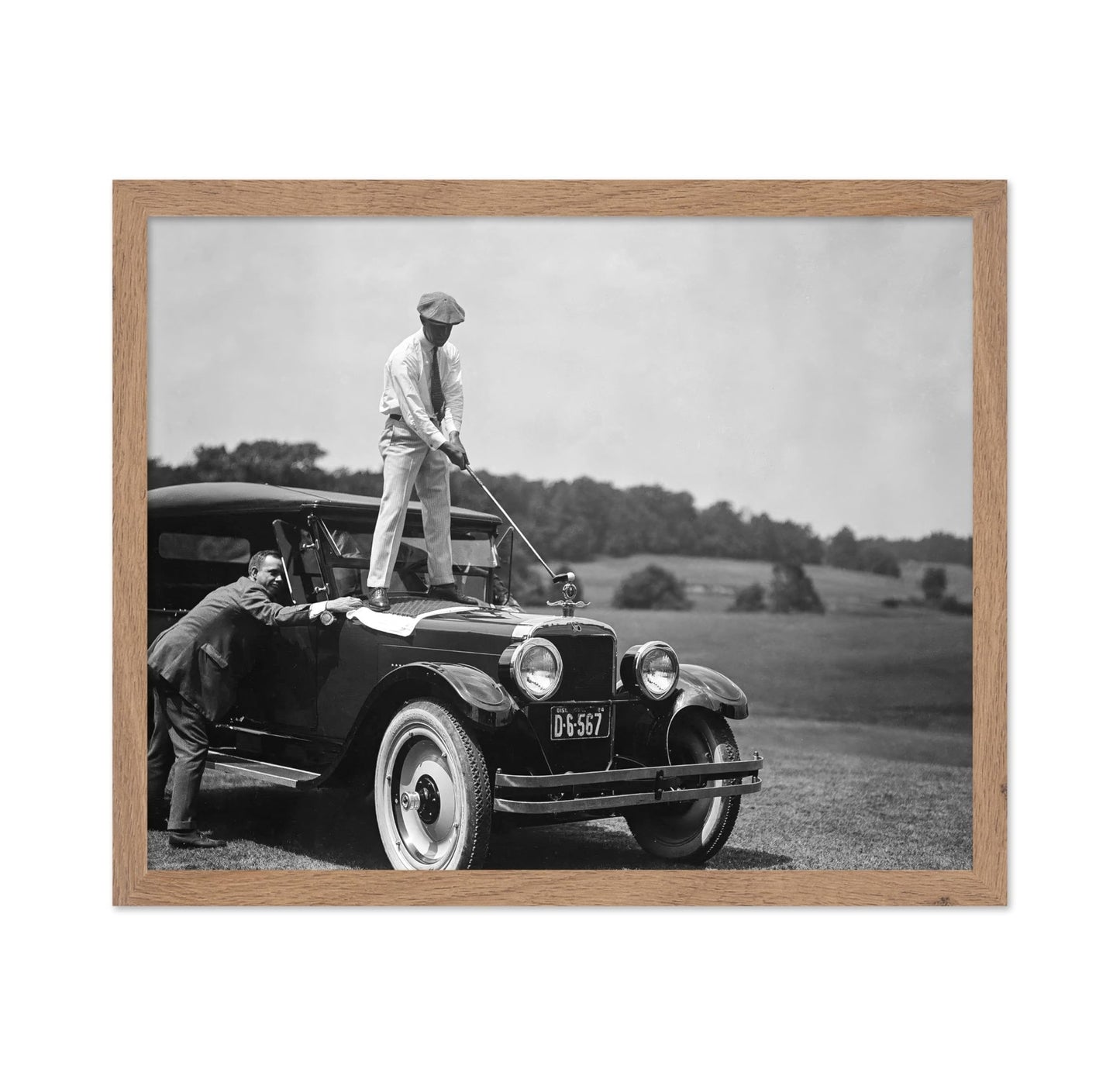Golfing on Antique Car