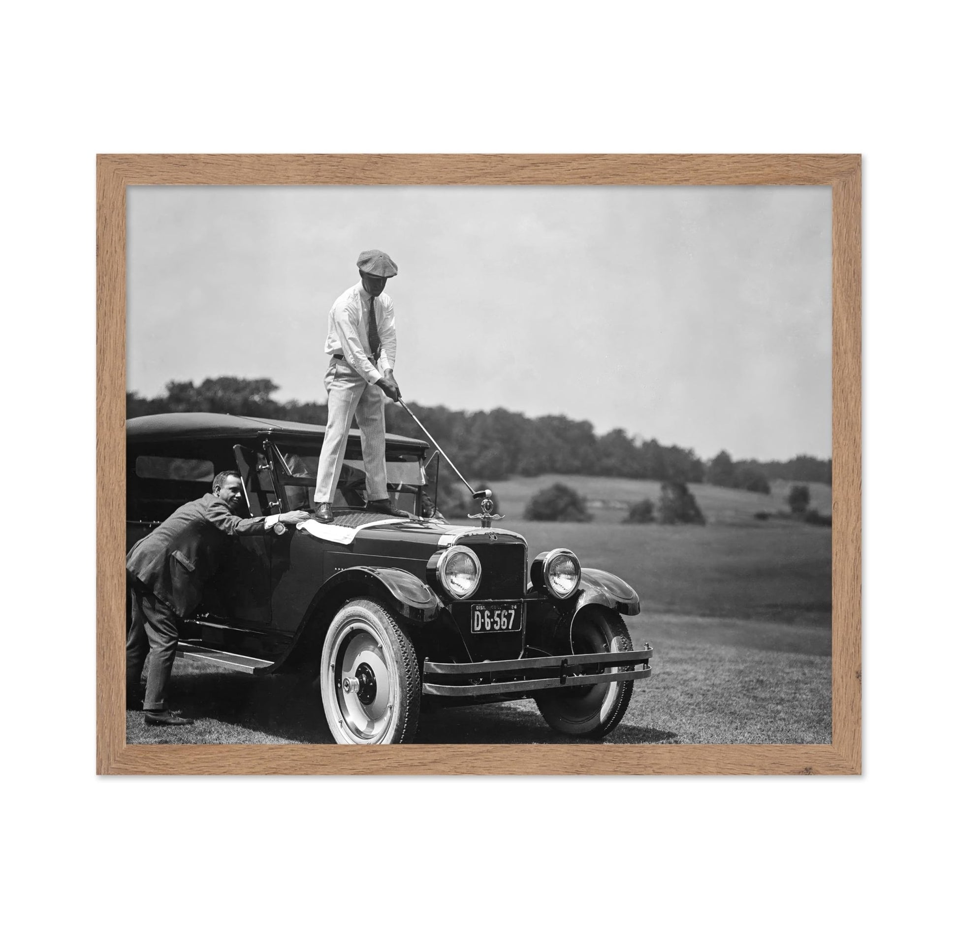 Golfing on Antique Car