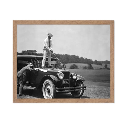 Golfing on Antique Car